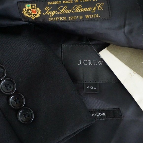 J. Crew Ludlow Black Loro Piana S120s Wool jacket